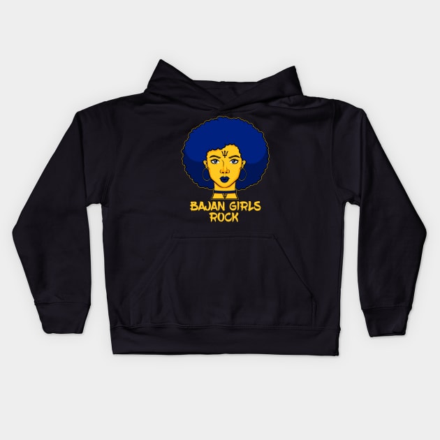 Bajan Girls Rock afro attitude Barbados gift idea present Kids Hoodie by MARESDesign